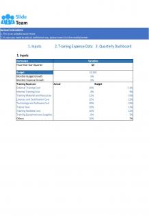 HR Training Quarterly Expense Budget Sheet Excel Spreadsheet Worksheet Xlcsv XL SS
