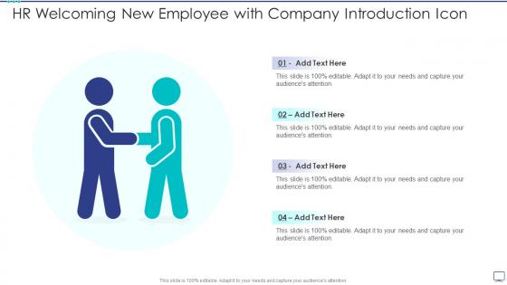 HR Welcoming New Employee With Company Introduction Icon