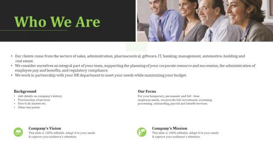 Hr who we are ppt visual aids example 2015