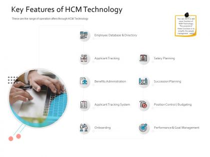 Hris technology key features of hcm technology ppt powerpoint professional portfolio