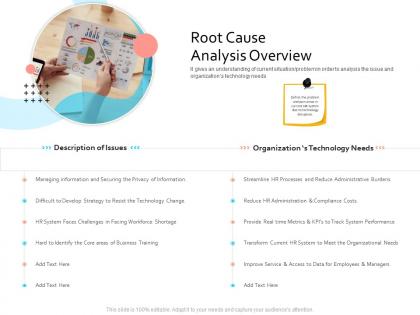 Hris technology root cause analysis overview ppt powerpoint layouts objects