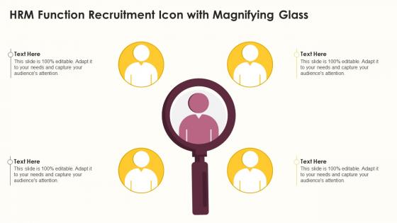 HRM Function Recruitment Icon With Magnifying Glass