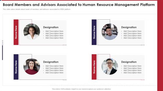 HRM Platform Investor Board Members And Advisors Associated To Human Resource Management