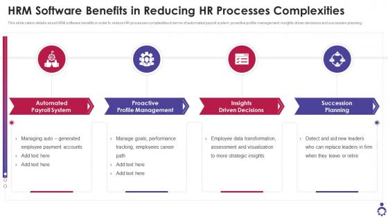 HRM Software Benefits In Reducing HR Processes Complexities Ppt Themes