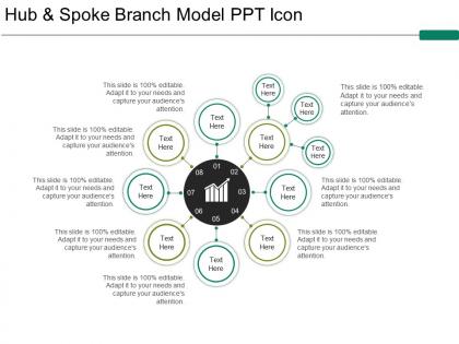Hub and spoke branch model ppt icon