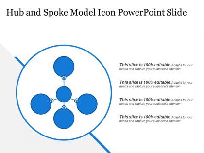 Hub and spoke model icon powerpoint slide