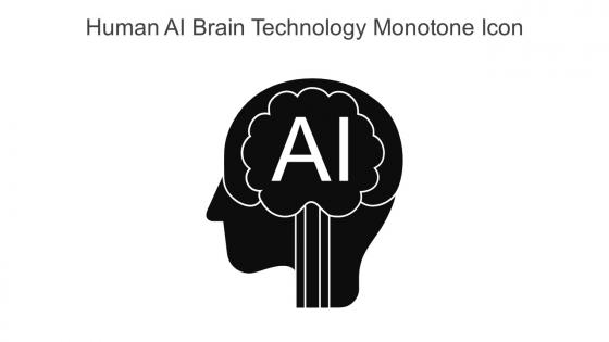 Human AI Brain Technology Monotone Icon In Powerpoint Pptx Png And Editable Eps Format