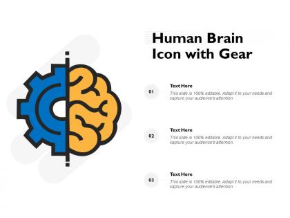 Human brain icon with gear