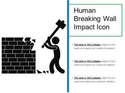 Human breaking wall impact icon
