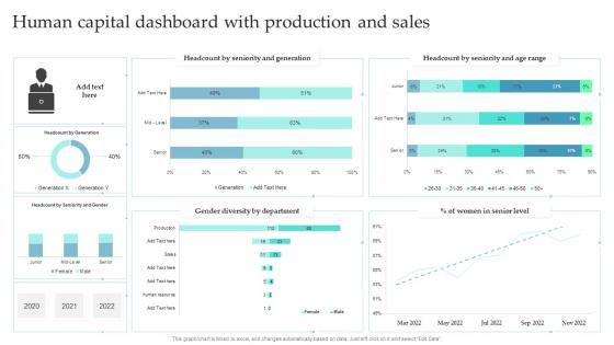 Human Capital Dashboard With Production And Sales