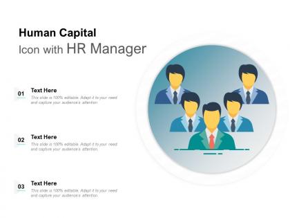 Human capital icon with hr manager