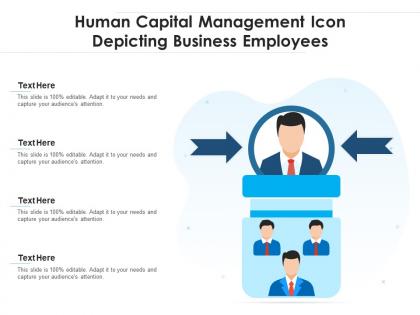 Human capital management icon depicting business employees