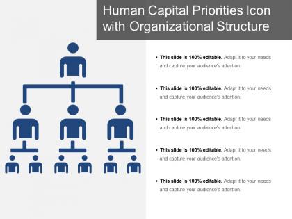 Human capital priorities icon with organizational structure