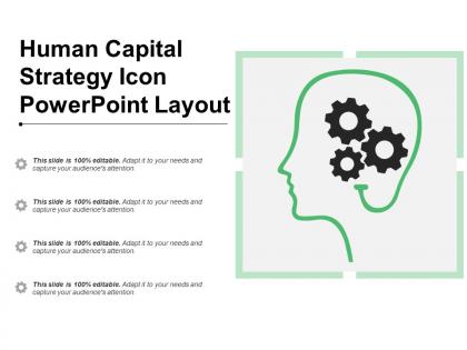 Human capital strategy icon powerpoint layout