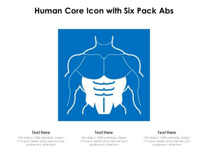 Human core icon with six pack abs