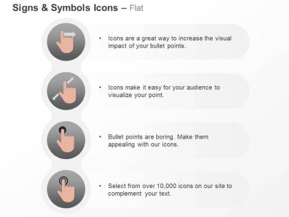Human hand indication symbols ppt icons graphics