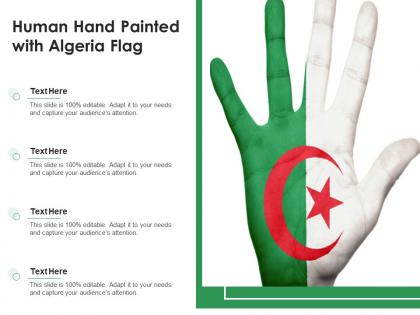 Human hand painted with algeria flag