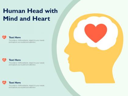 Human head with mind and heart