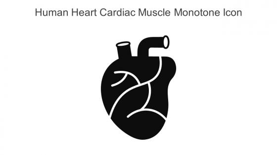 Human Heart Cardiac Muscle Monotone Icon In Powerpoint Pptx Png And Editable Eps Format