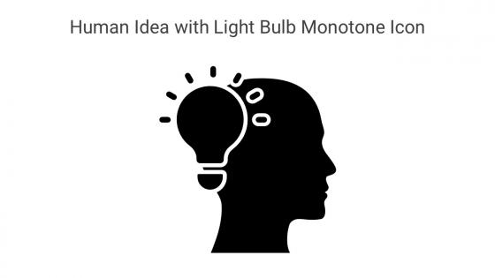 Human Idea With Light Bulb Monotone Icon In Powerpoint Pptx Png And Editable Eps Format