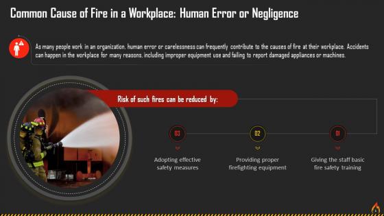 Human Negligence As A Cause Of Fire In Workplace Training Ppt
