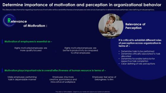 Human Organizational Behavior Determine Importance Of Motivation And Perception