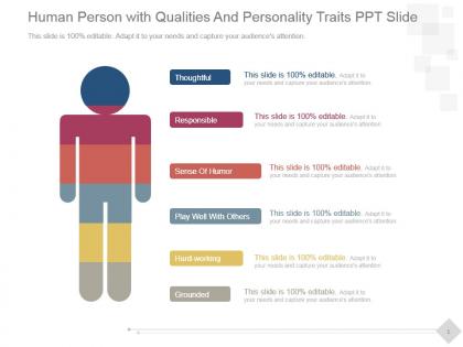 Human person with qualities and personality traits ppt slide