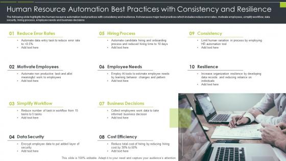 Human Resource Automation Best Practices With Consistency And Resilience