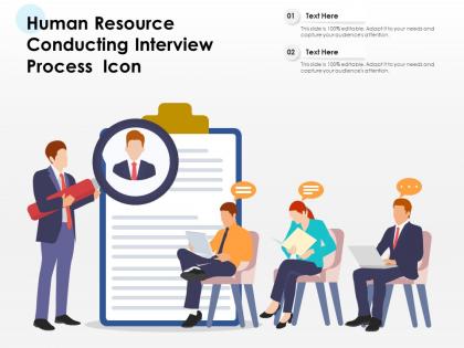 Human resource conducting interview process icon
