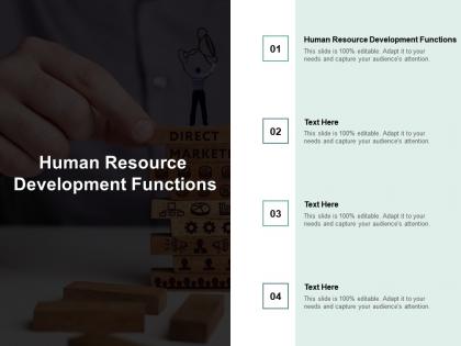Human resource development functions ppt powerpoint presentation ideas deck cpb