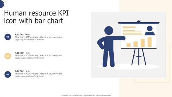 Human Resource KPI Icon With Bar Chart