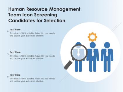 Human resource management team icon screening candidates for selection