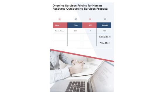 Human Resource Outsourcing Services Ongoing Services Pricing One Pager Sample Example Document