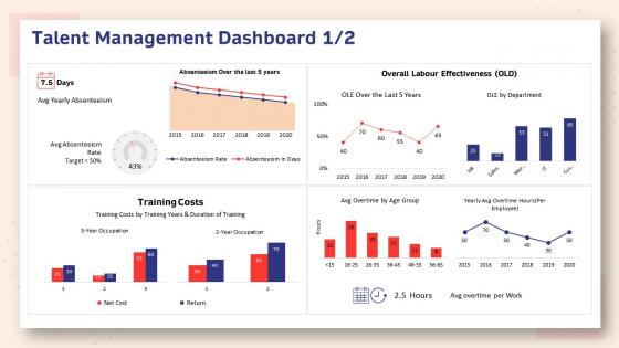 Human resource planning structure talent management dashboard costs
