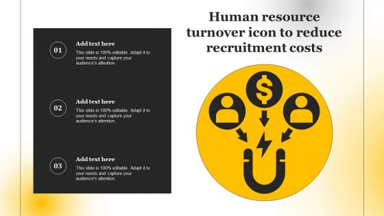Human Resource Turnover Icon To Reduce Recruitment Costs