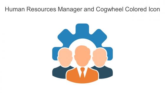 Human Resources Manager And Cogwheel Colored Icon In Powerpoint Pptx Png And Editable Eps Format