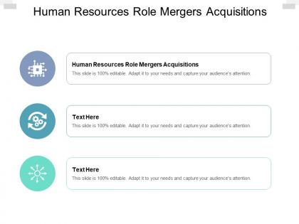 Human resources role mergers acquisitions ppt powerpoint topics cpb