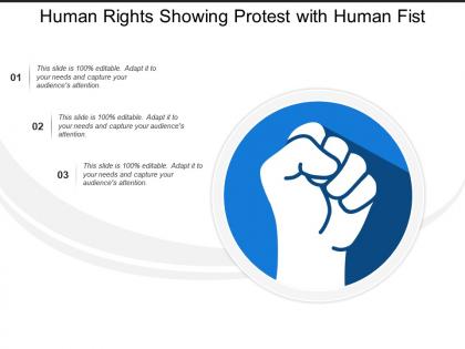 Human rights showing protest with human fist