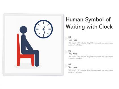 Human symbol of waiting with clock