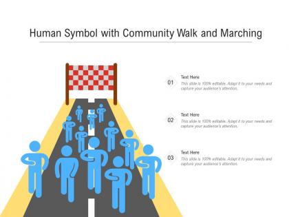 Human symbol with community walk and marching