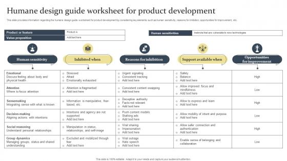 Humane Design Guide Worksheet For Product Development Ethical Tech Governance Playbook