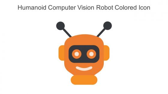 Humanoid Computer Vision Robot Colored Icon In Powerpoint Pptx Png And Editable Eps Format