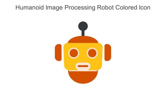 Humanoid Image Processing Robot Colored Icon In Powerpoint Pptx Png And Editable Eps Format