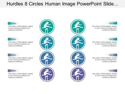 Hurdles 8 circles human image powerpoint slide presentation examples