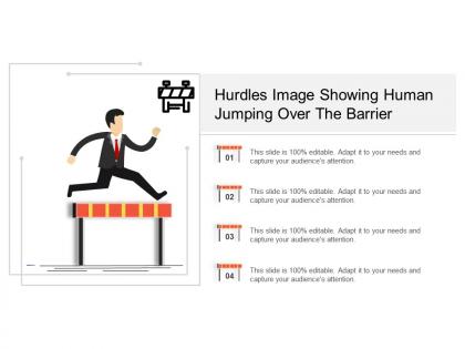 Hurdles image showing human jumping over the barrier
