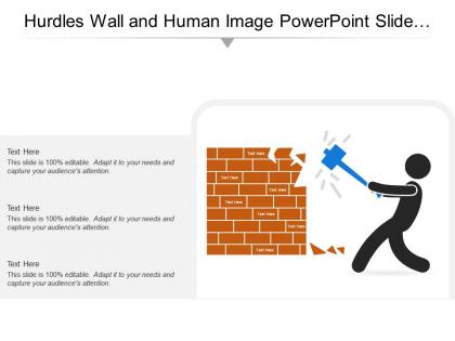 Hurdles wall and human image powerpoint slide background designs