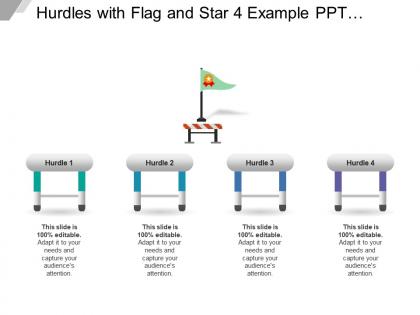 Hurdles with flag and star 4 example ppt presentation