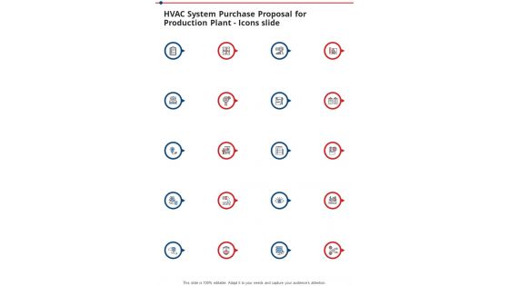 Hvac System Purchase Proposal For Production Plant Icons Slide One Pager Sample Example Document
