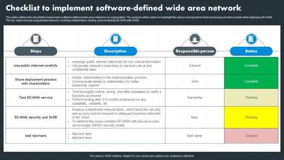 Hybrid Wan Checklist To Implement Software Defined Wide Area Network