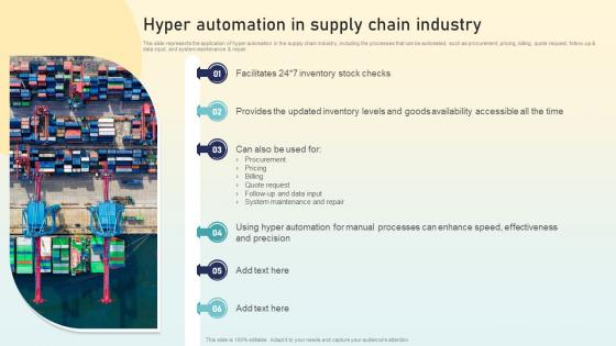 Hyper Automation In Supply Chain Industry Hyperautomation Applications